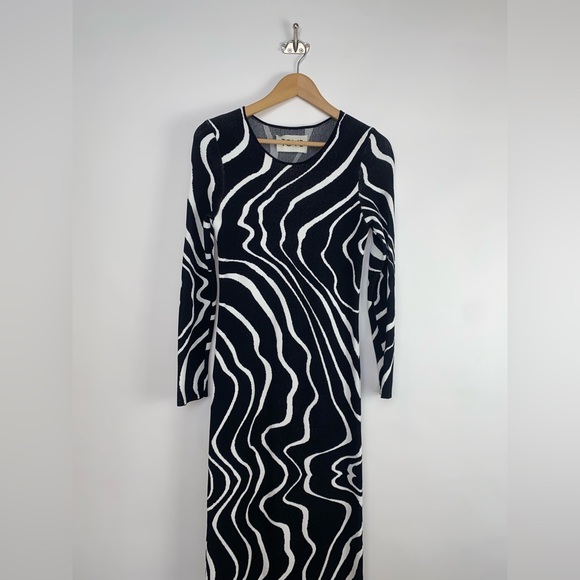 Tove Studio Nika Long Sleeve Knit Maxi Dress Abstract Swirl size FR‎ 36/ US 4 - Picture 3 of 14
